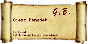 Giesz Benedek névjegykártya