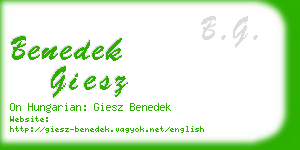 benedek giesz business card